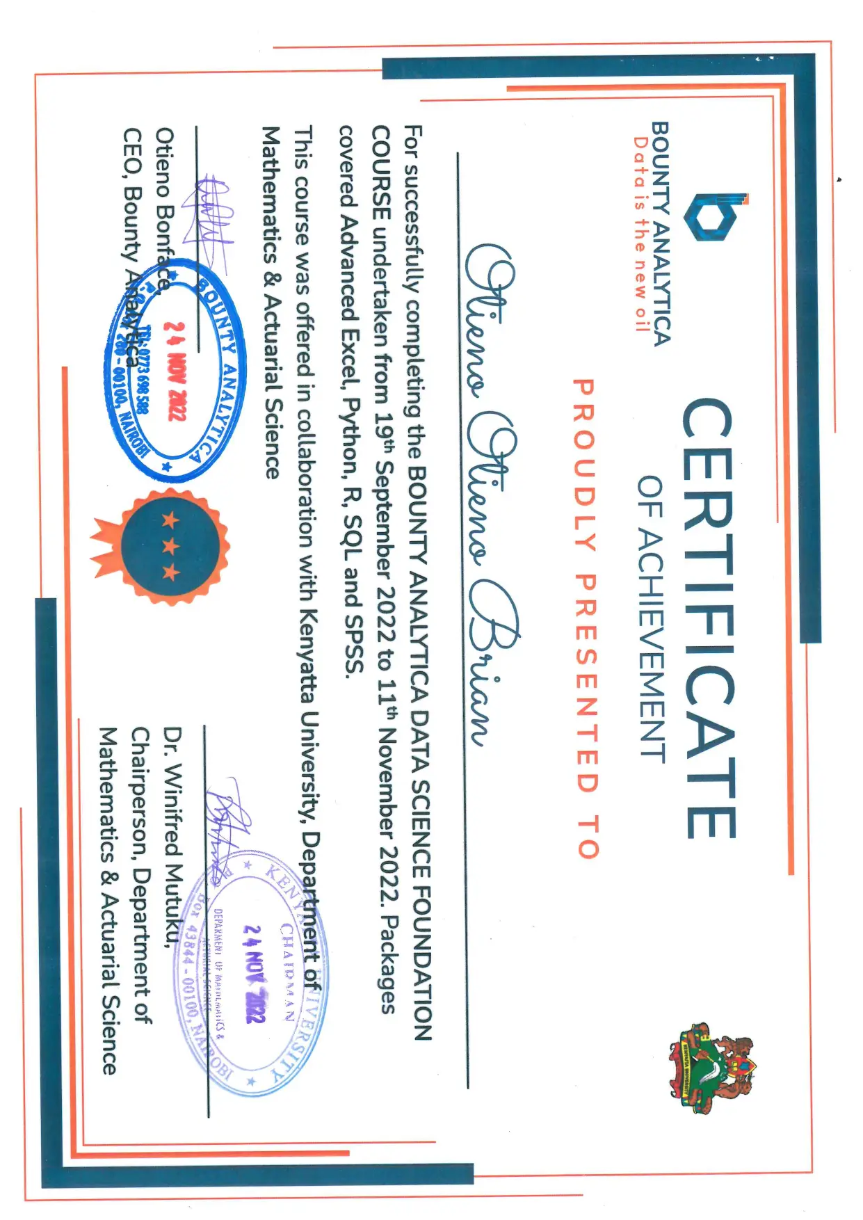 Certification 1